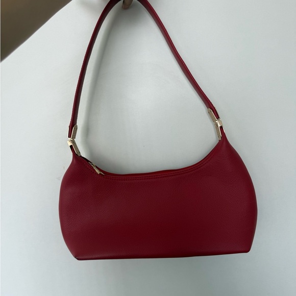 Handbags - Classic Red Leather Shoulder Bag - Elegant Women